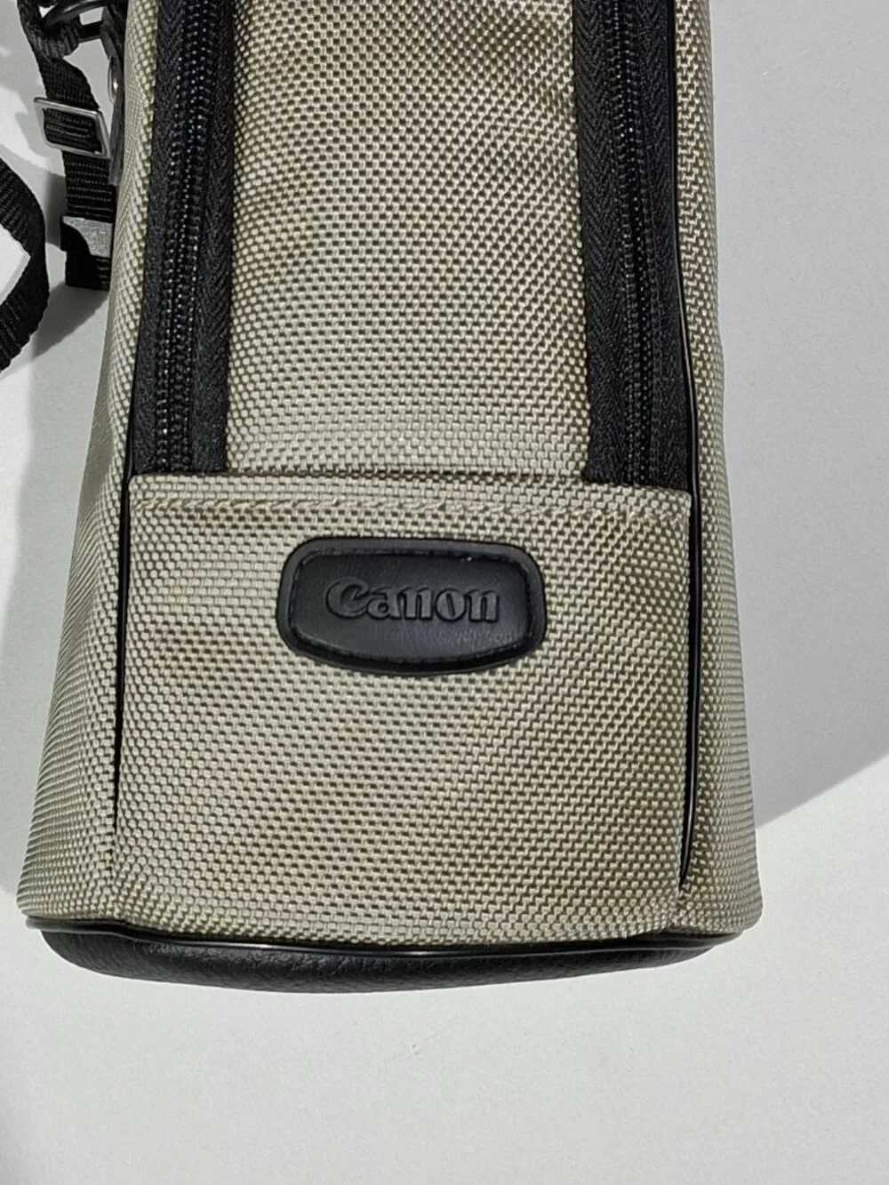 Canon Lens Case LZ1324 Double Zipper Upright Taupe/Gray Straps NEW Camera